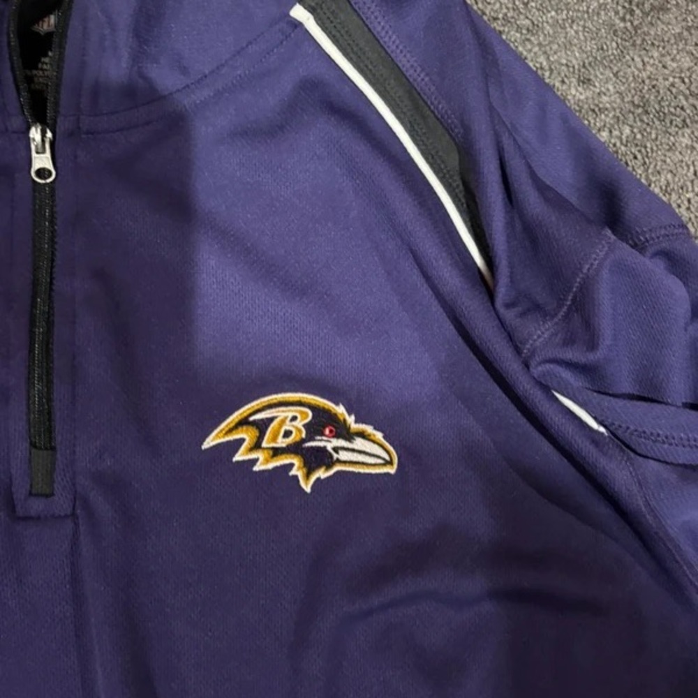 Team Apparel Black and Purple NFL Quarter-Zip Pullover - Picture 3 of 4